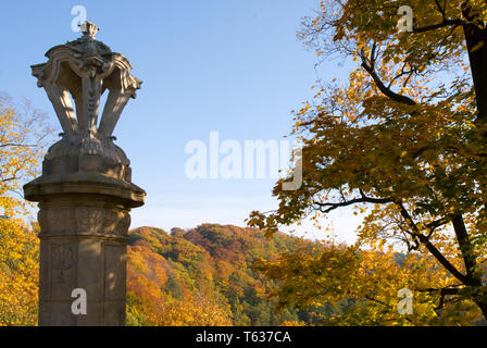 Ksiaz Castle in autumn  - a sculpture Stock Photo