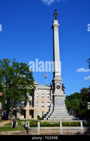 Dedicated in 1895, Raleigh's monument to North Carolina's fallen Confederate soldiers sits on the grounds of the old Capitol building. Stock Photo