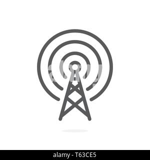 Antenna icon on white background Stock Vector