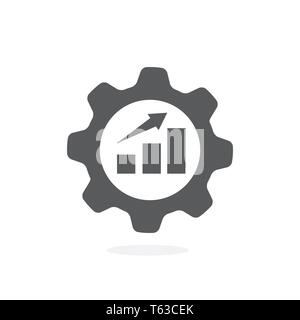 Productivity flat icon on white background Stock Vector