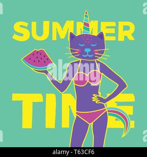 Summer Time Art minimal project Stock Vector