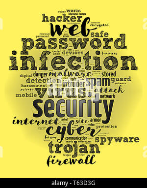 Security word cloud concept over white background Stock Photo