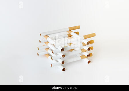 nice composition of cigarettes on white background Stock Photo