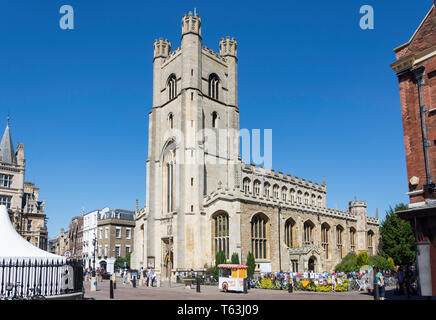 15th century Great St Mary's Church from Senate House Hill, Cambridge, Cambridgeshire, England, United Kingdom Stock Photo