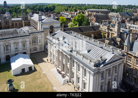 University of Cambridge Senate House view from Great St Mary's Church tower, Cambridge, Cambridgeshire, England, United Kingdom Stock Photo