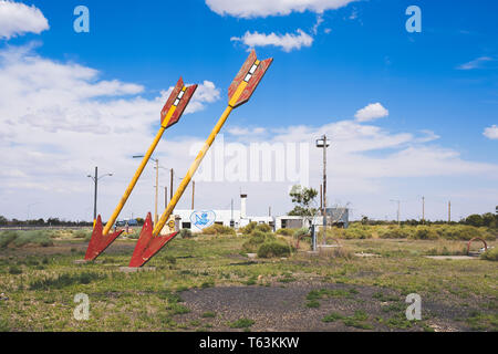 Twin Arrows abandoned trading post on Historic Old Route 66, Arizona, USA Stock Photo