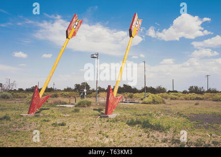 Twin Arrows abandoned trading post on Historic Old Route 66, Arizona, USA Stock Photo