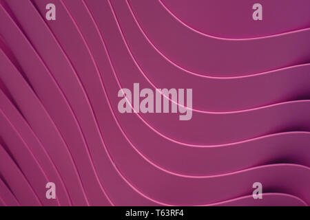 Vivid red purple color artistic curve lines of the piled up plastic bowls Stock Photo