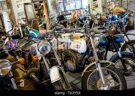 Seaba Station Motorcycle Museum on U.S. Route 66 in Warwick, Oklahoma, USA Stock Photo