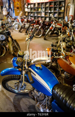 Seaba Station Motorcycle Museum on U.S. Route 66 in Warwick, Oklahoma, USA Stock Photo