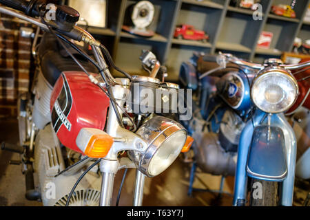 Seaba Station Motorcycle Museum on U.S. Route 66 in Warwick, Oklahoma, USA Stock Photo