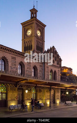 Toledo train Station at twilight. Toledo, Spain Stock Photo