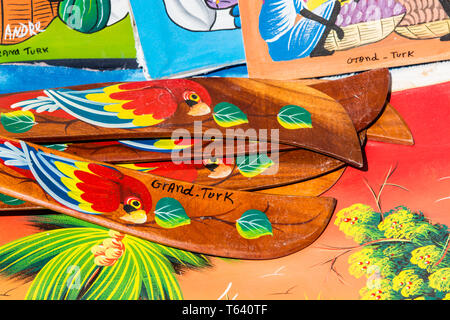 Souvenirs at Grand Turk Cruise Port, Grand Turk Island, Turks and Caicos Islands, Caribbean. Stock Photo