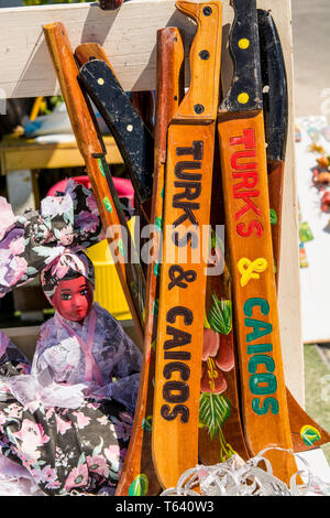 Souvenirs at Grand Turk Cruise Port, Grand Turk Island, Turks and Caicos Islands, Caribbean. Stock Photo