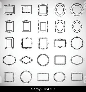 Frames icons set on white background for graphic and web design. Simple vector sign. Internet concept symbol for website button or mobile app. Stock Vector