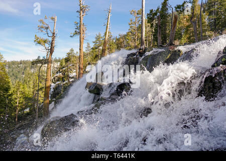 Majestic natural beauty of Lower Eagle Falls in Emerald Bay State Park, Lake Tahoe, California Stock Photo