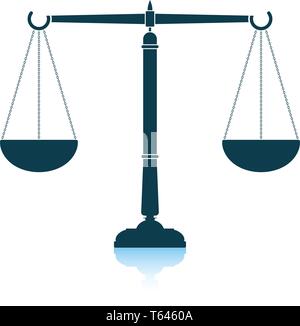 Justice scale icon. Shadow reflection design. Vector illustration. Stock Vector