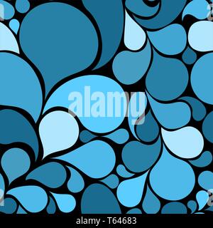 Blue abstract seamless pattern made from various spatters Stock Vector