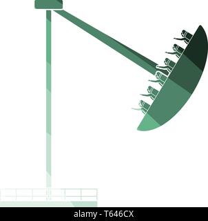 Boat the carousel icon. Flat color design. Vector illustration. Stock Vector
