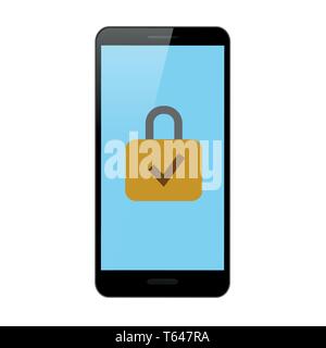 encrypted data in the smartphone vector illustration EPS10 Stock Vector