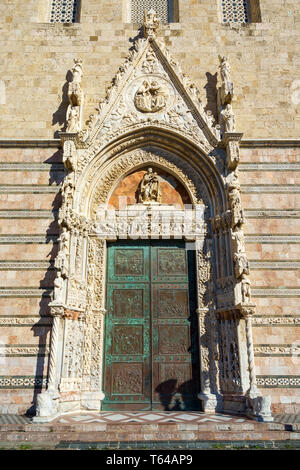 MESSINA, ITALY - NOVEMBER 06, 2018 - Elements of decoration of the gates of the Bell Tower of the Cathedral of Messina, Sicily Stock Photo