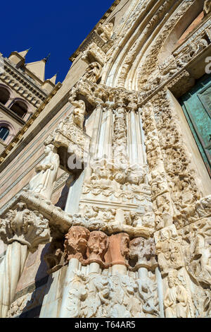MESSINA, ITALY - NOVEMBER 06, 2018 - Elements of decoration of the gates of the Bell Tower of the Cathedral of Messina, Sicily Stock Photo