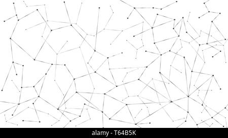 Abstract particle background. Mess network. Nodes connected in web. Futuristic plexus array big data. Vector illustration isolated on white background Stock Vector