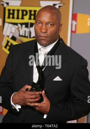 JOHN SINGLETON (January 6, 1968 - April 29, 2019) was an American film director, screenwriter, and producer best known for directing the 1991 movie 'Boyz n the Hood', for which he was nominated for the Academy Award for Best Director, becoming the first African American and youngest person to have ever been nominated for the award at age 24. PICTURED: Sep 22, 2005 - New York, New York, U.S. - Director JOHN SINGLETON during arrivals for the VH1 Hip Hop Honors. Credit: Nancy Kaszerman/ZUMAPRESS.com/Alamy Live News Stock Photo