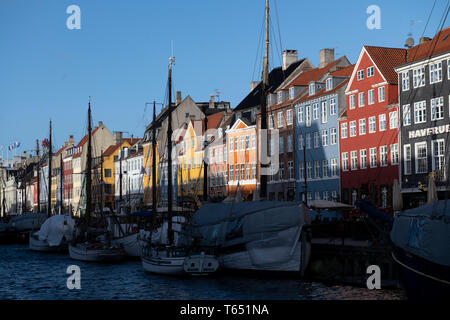 Waterfront, Nyhavn ('New Harbour'), Copenhagen, Denmark Stock Photo