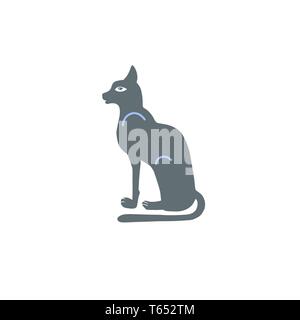 hand drawing icon of ancient egyptian goddess Bastet Stock Vector