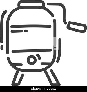 flat line art icon of mechanism for the production of honey Stock Vector