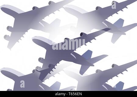 Aircraft, A380 Silhouette Stock Photo