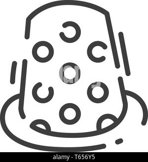 trendy line style icon about sewing toys - sewing thimble Stock Vector