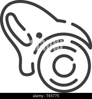 trendy line style icon about sewing toys circle knife for modeling Stock Vector