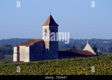Church, St. Etienne de Lisse, Gironde, France Stock Photo