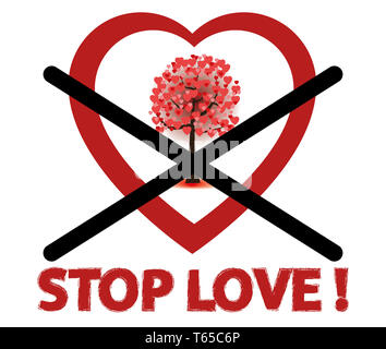 stop love sign Stock Photo