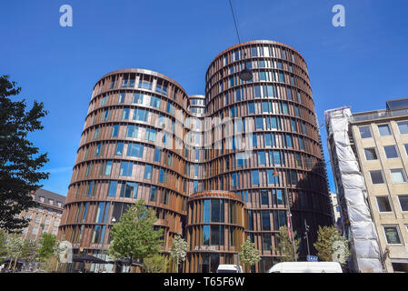 The Axel Towers is the vision of new Danish architecture, gathering people who live and work in the city by featuring both offices, shops, eateries, p Stock Photo