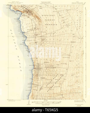 USGS TOPO Map Hawaii HI Honaunau 349830 1928 62500 Restoration Stock Photo