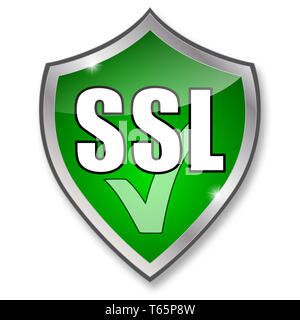 SSL encryption - IT computer internet security Stock Photo