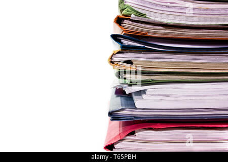 file folders containing school learning material Stock Photo