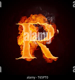 Fire Letters A-Z Stock Photo