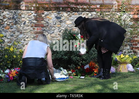 The funeral of The Prodigy vocalist Keith Flint at St. Mary’s Church in Bocking, Essex  Featuring: atmosphere Where: Bocking, Essex, United Kingdom When: 29 Mar 2019 Credit: John Rainford/WENN Stock Photo