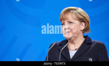 Press conference with German Chancellor Merkel and Stock Photo