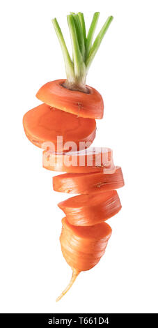 Fresh organic sliced carrot on white background. File contains clipping path. Stock Photo