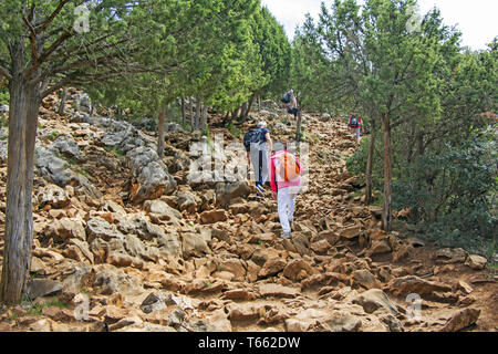 Apparition hill Podbrdo overlooking the village of Medjugorje in Bosnia and Herzegovina Stock Photo