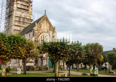 Sainte-Marie-du-Mont, France - August 16, 2018: The church of Notre-Dame of the Assumption in Sainte-Marie-du-Mont. Normandy, France Stock Photo
