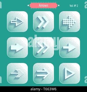 Arrows icons in modern style. Stock Vector