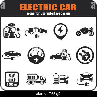 Electric car icons Stock Vector