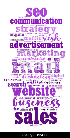 Mail word cloud concept over white background Stock Photo