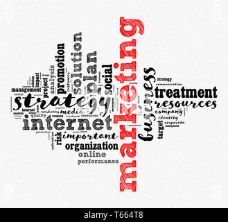 Marketing word cloud concept over white background Stock Photo